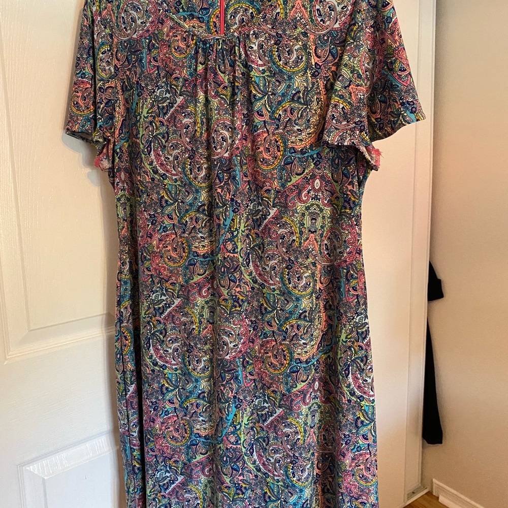 Tommy Hilfiger Blue Pink Flutter Sleeve Sundress